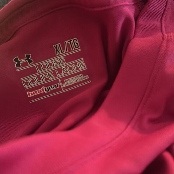 Under Armour Heatgear Loose Coupe Breast Cancer Susan Pink Top Shirt Tee XL - Picture 2 of 5